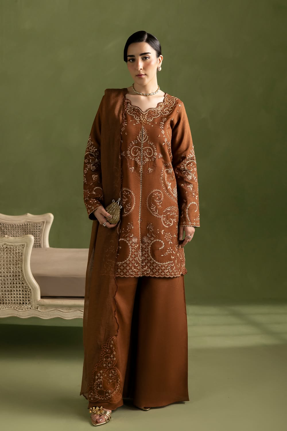 RajBari Silah Embroidered Luxury Formal Silk 3pc