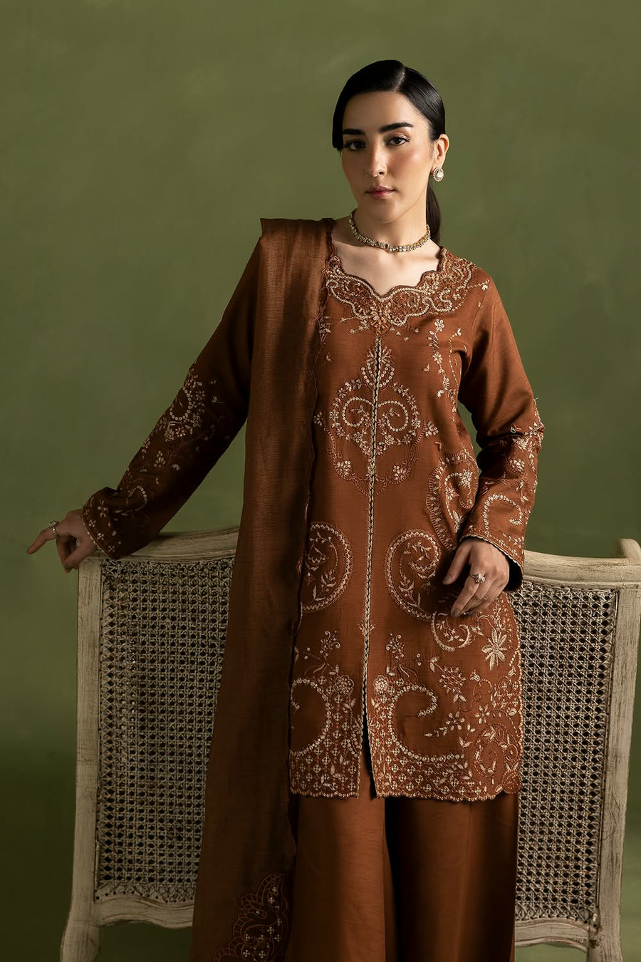 RajBari Silah Embroidered Luxury Formal Silk 3pc