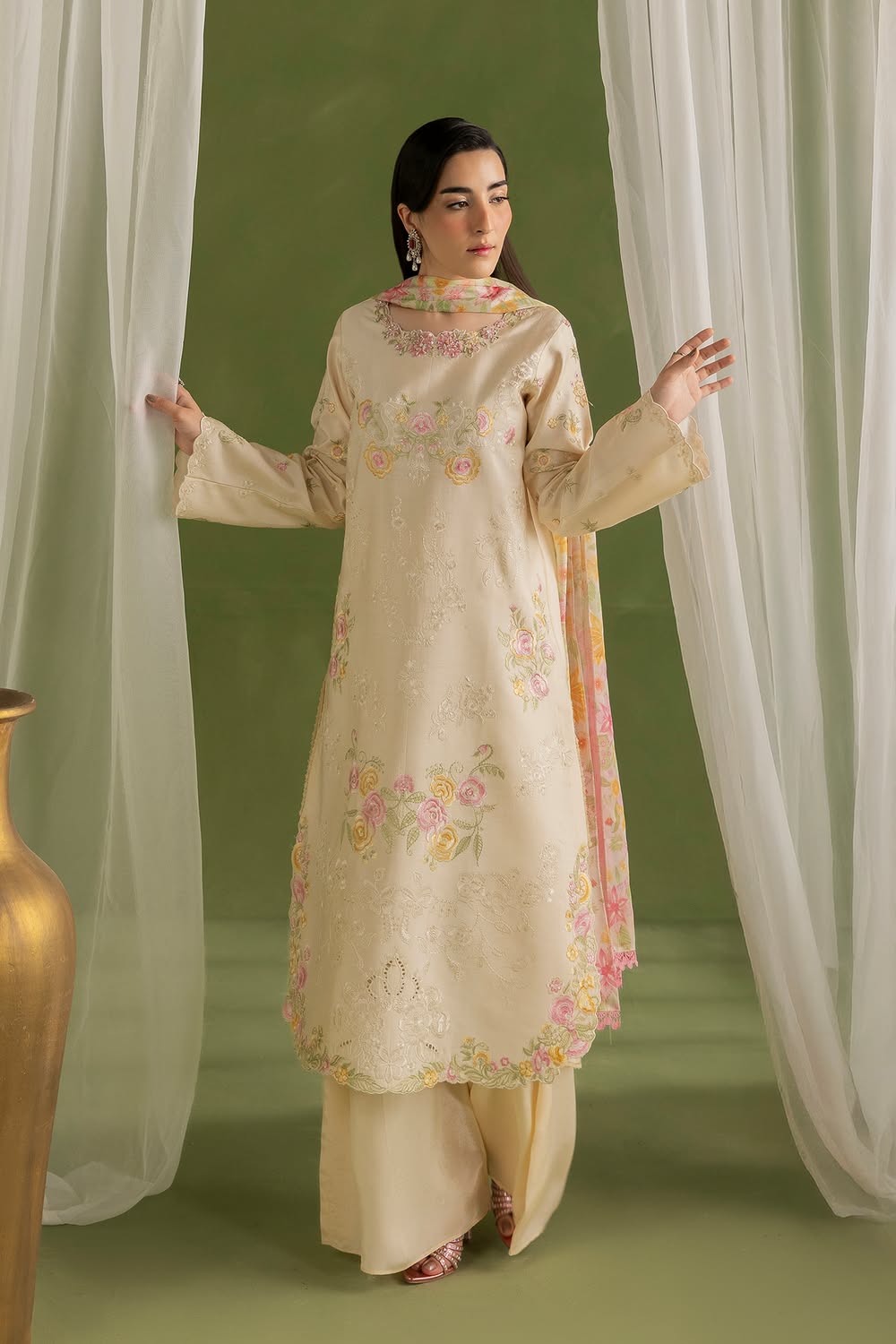 RajBari Silah Embroidered Luxury Formal Silk 3pc