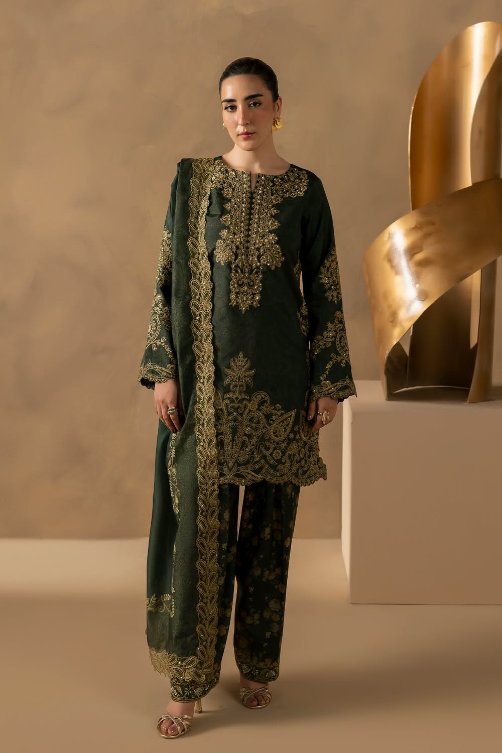 RajBari Silah Embroidered Luxury Formal Silk 3pc