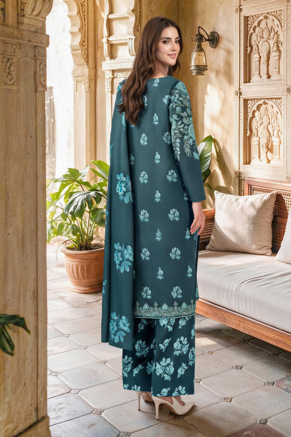 Lime Light Unstitched Printed Khaddar 3pc