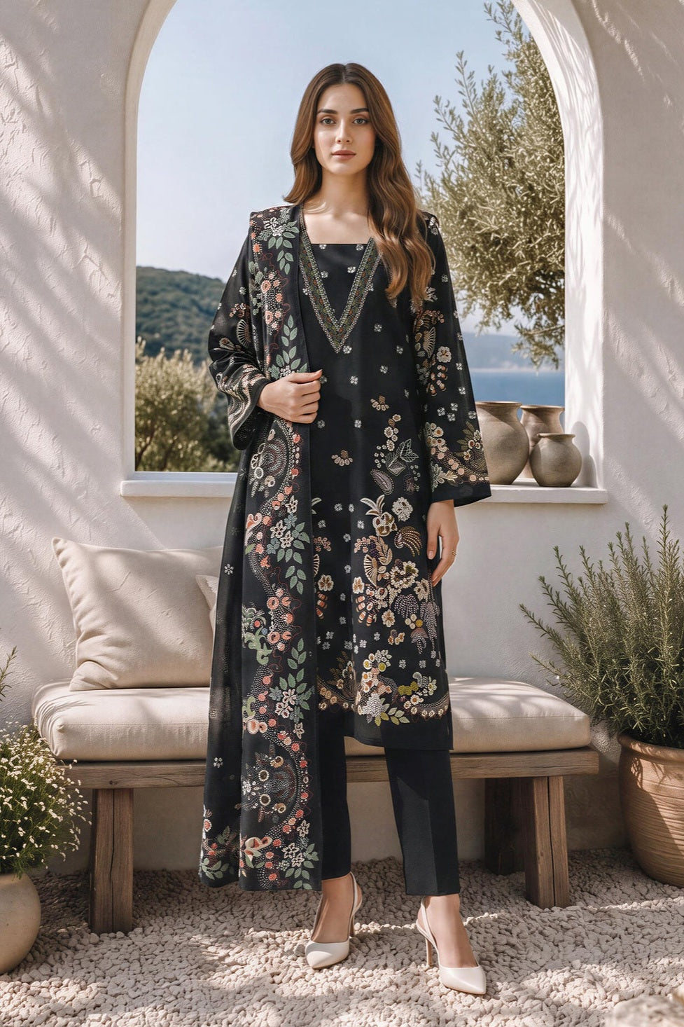 Lime Light Unstitched Printed Khaddar 3pc