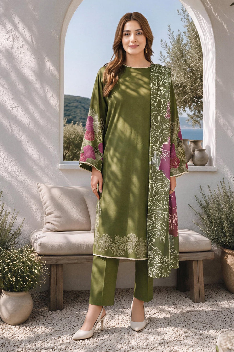Lime Light Unstitched Printed Khaddar 3pc