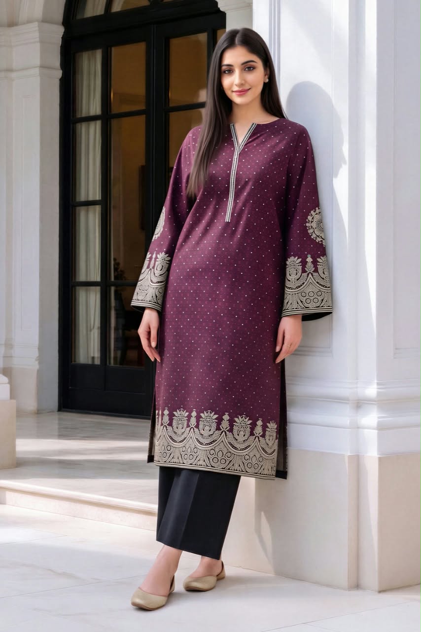 Lime Light Unstitched Printed Khaddar Shirt