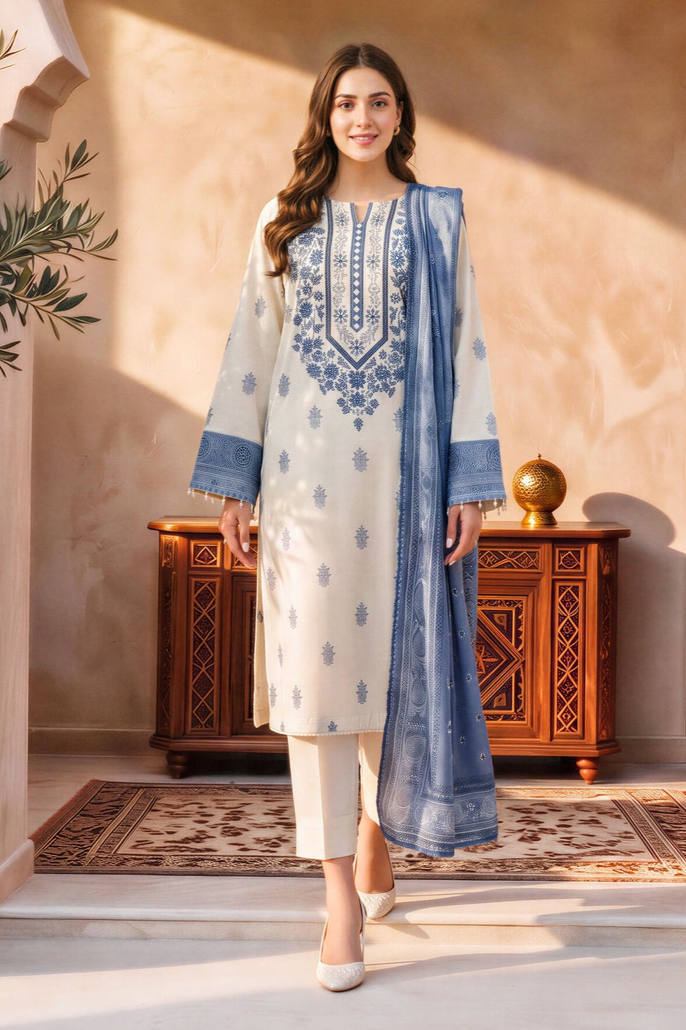 Lime Light Unstitched Printed Khaddar ST 2pc