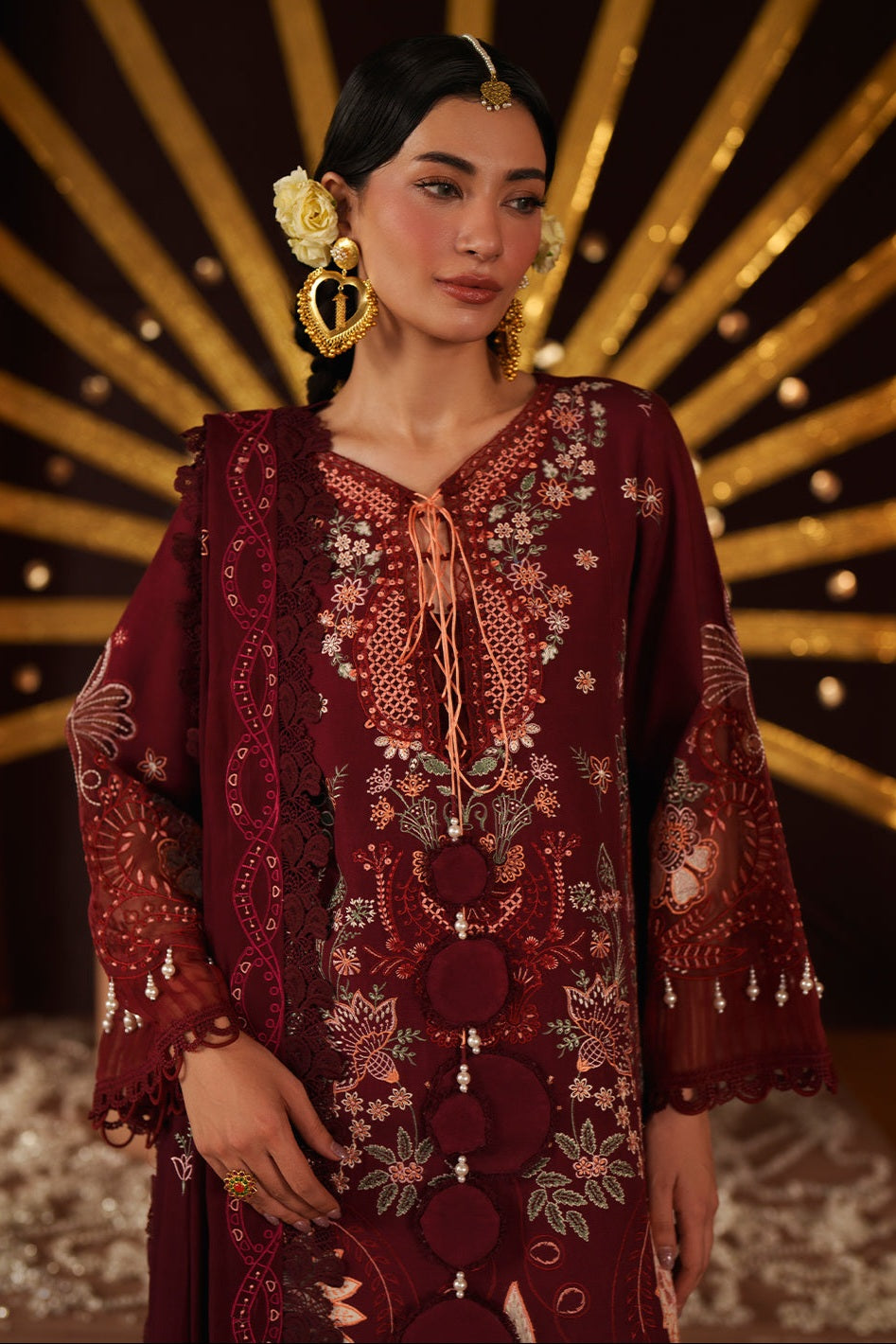 Mahnur Mastani Embroidered Luxury Karandi Unstitched 3pc