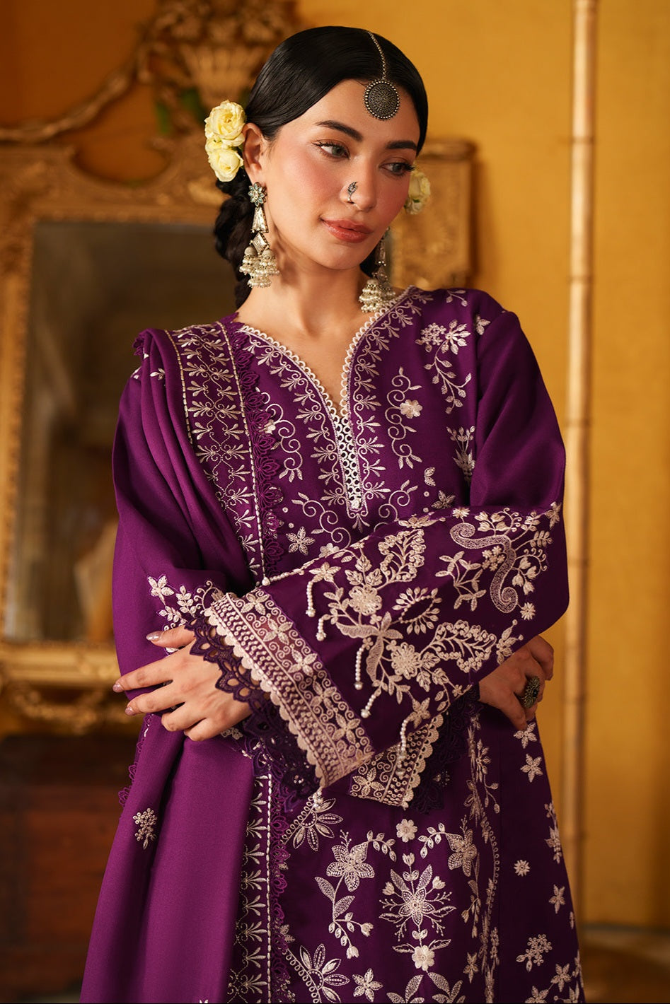 Mahnur Mastani Embroidered Luxury Karandi Unstitched 3pc