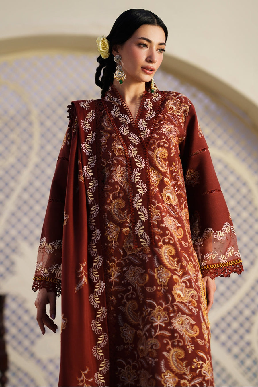 Mahnur Mastani Embroidered Luxury Karandi 3pc