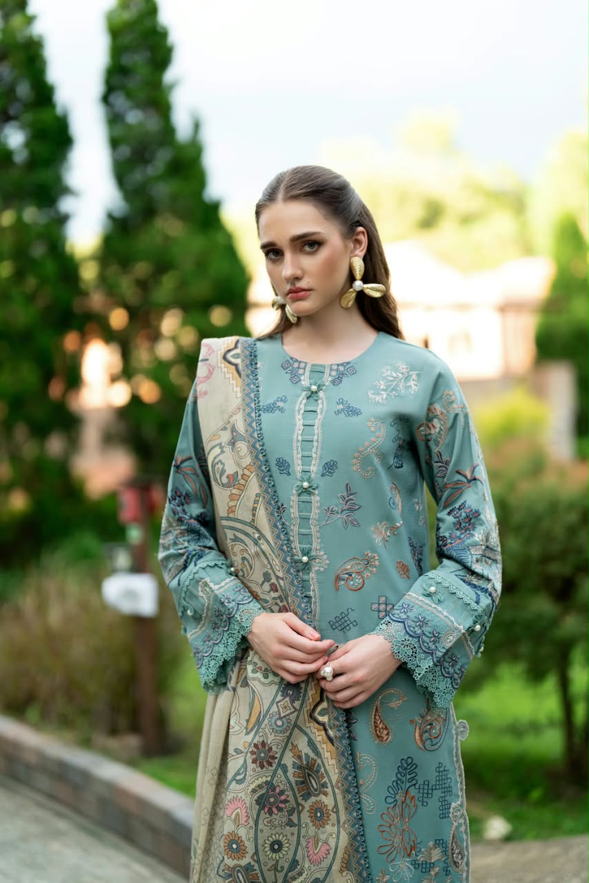 Florent Embroidered Luxury Unstitched Karandi 3pc