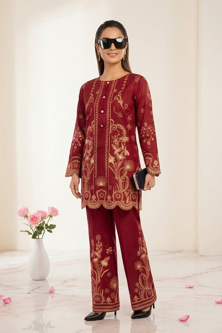Almeerah Printed Unstitched Silk ST 2pc