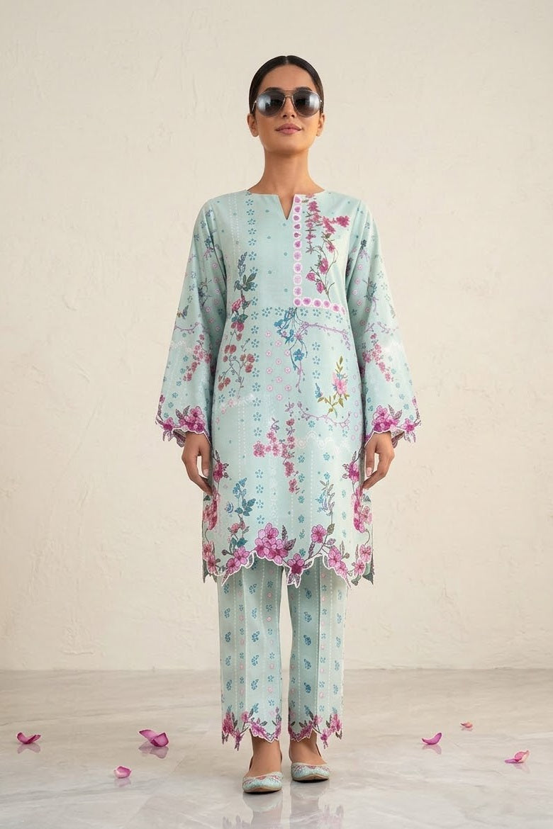 Almeerah Printed Unstitched Silk ST 2pc