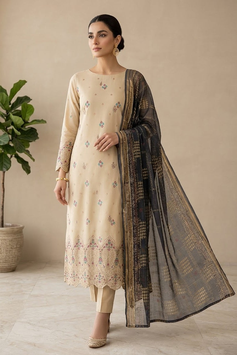 Tawakkal Embroidered Semi Stitched Marina 3pc