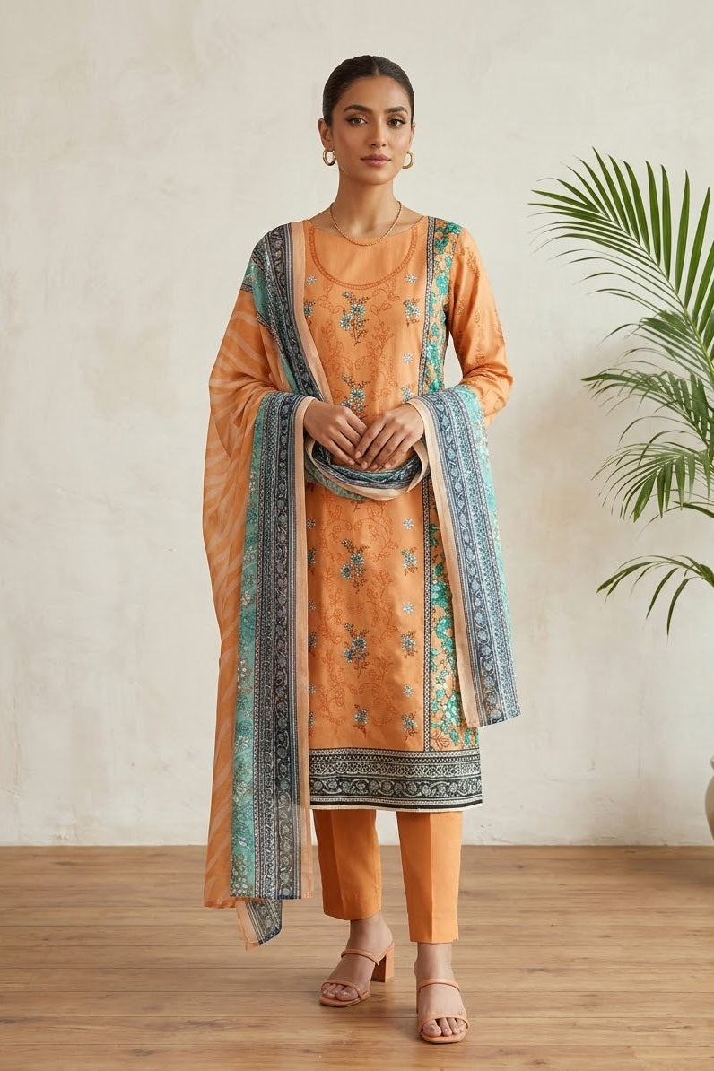 Mix Brand Unstitched Embroidered Khaddar 3pc