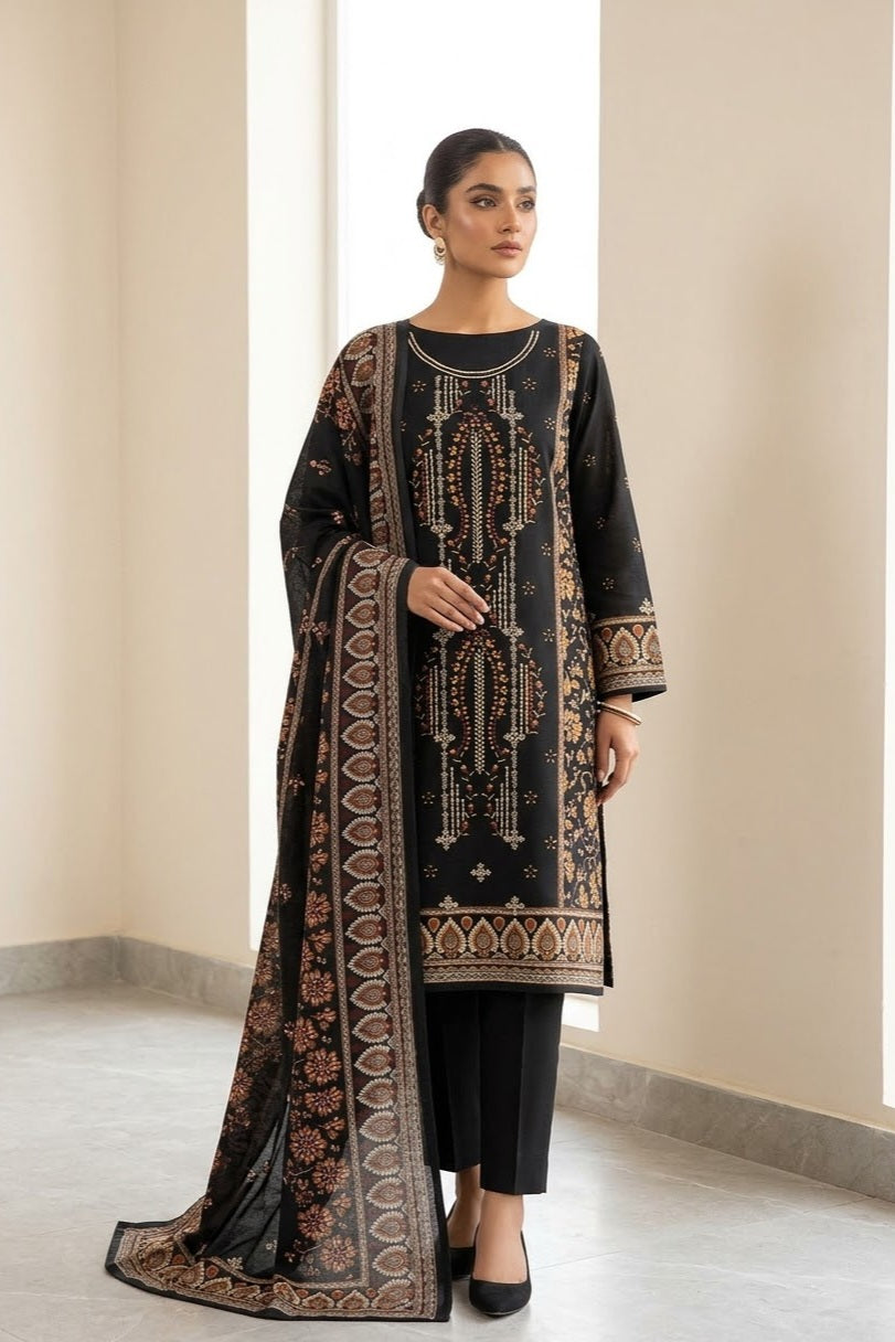 Mix Brand Unstitched Embroidered Khaddar 3pc