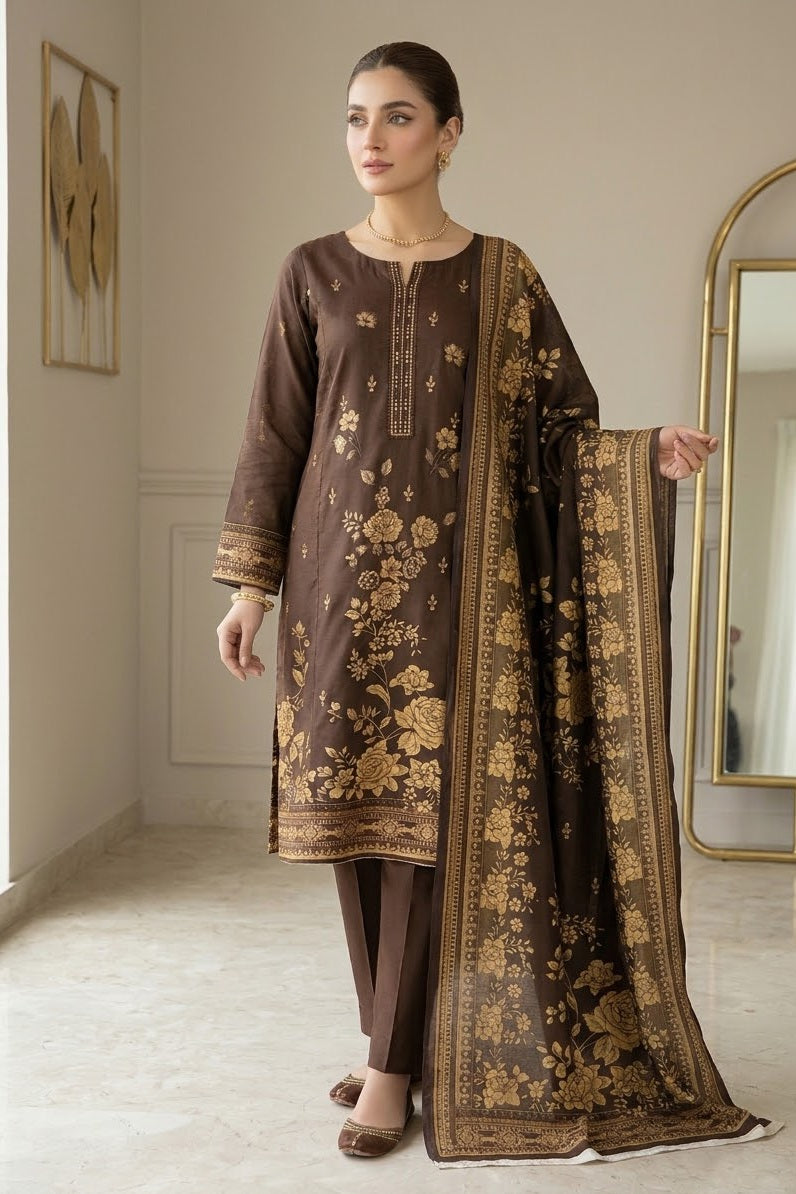 Mix Brand Unstitched Embroidered Linen 3pc