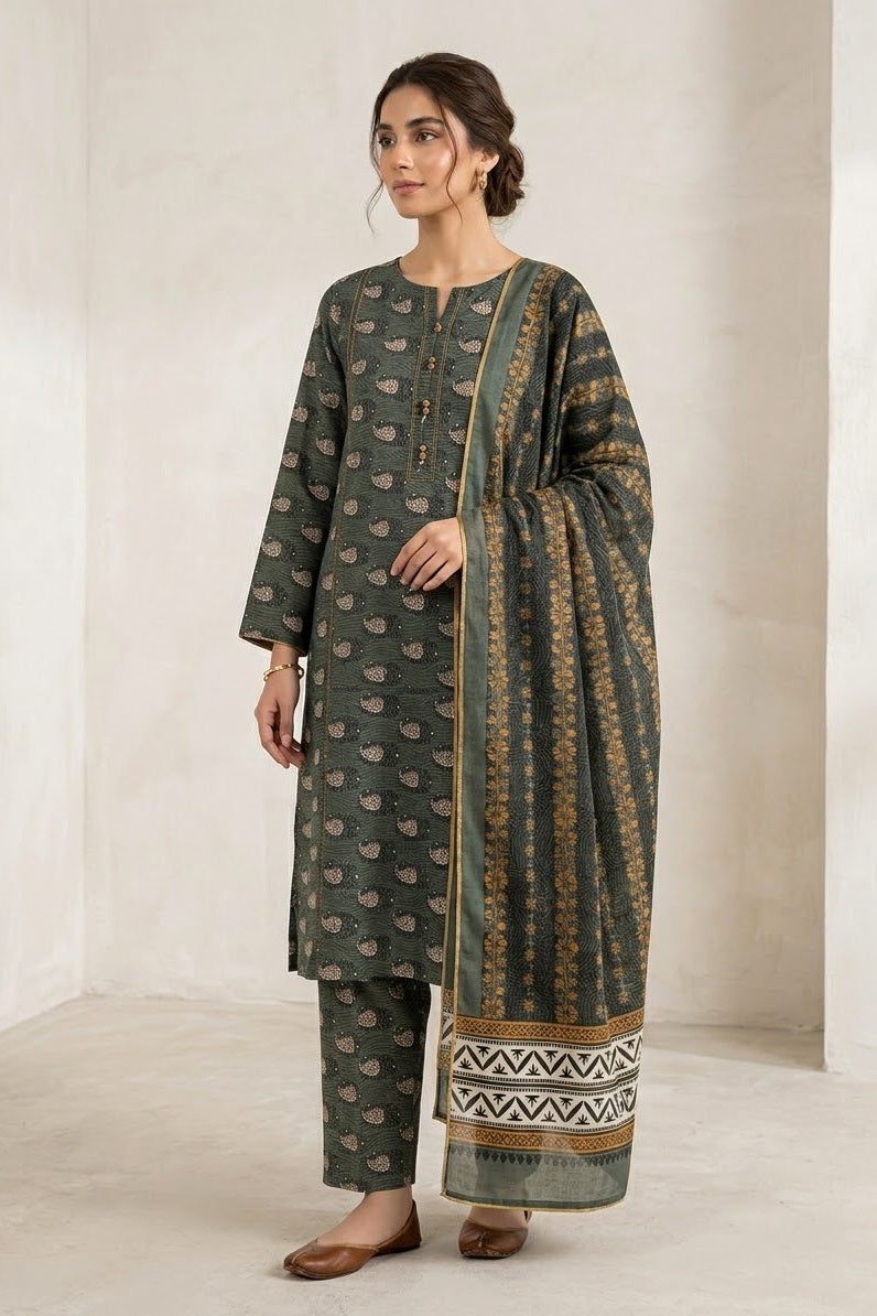 Tawakkal Unstitched Printed Khaddar 3pc