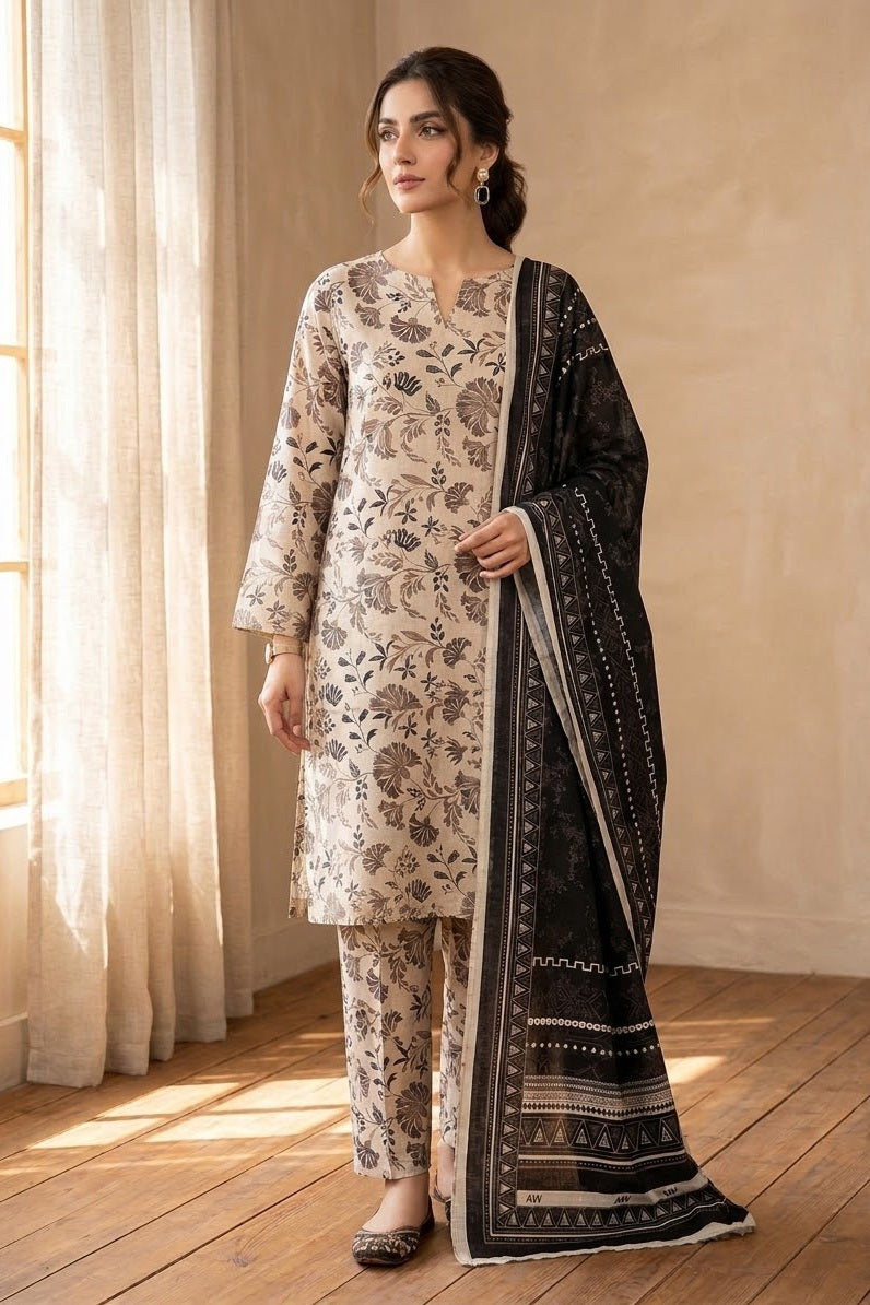 Tawakkal Unstitched Printed Khaddar 3pc