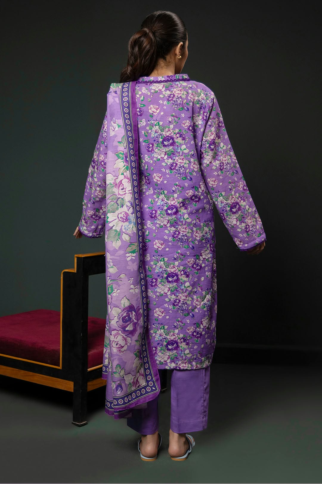 Zellbury Stitched Printed Khaddar 3pc