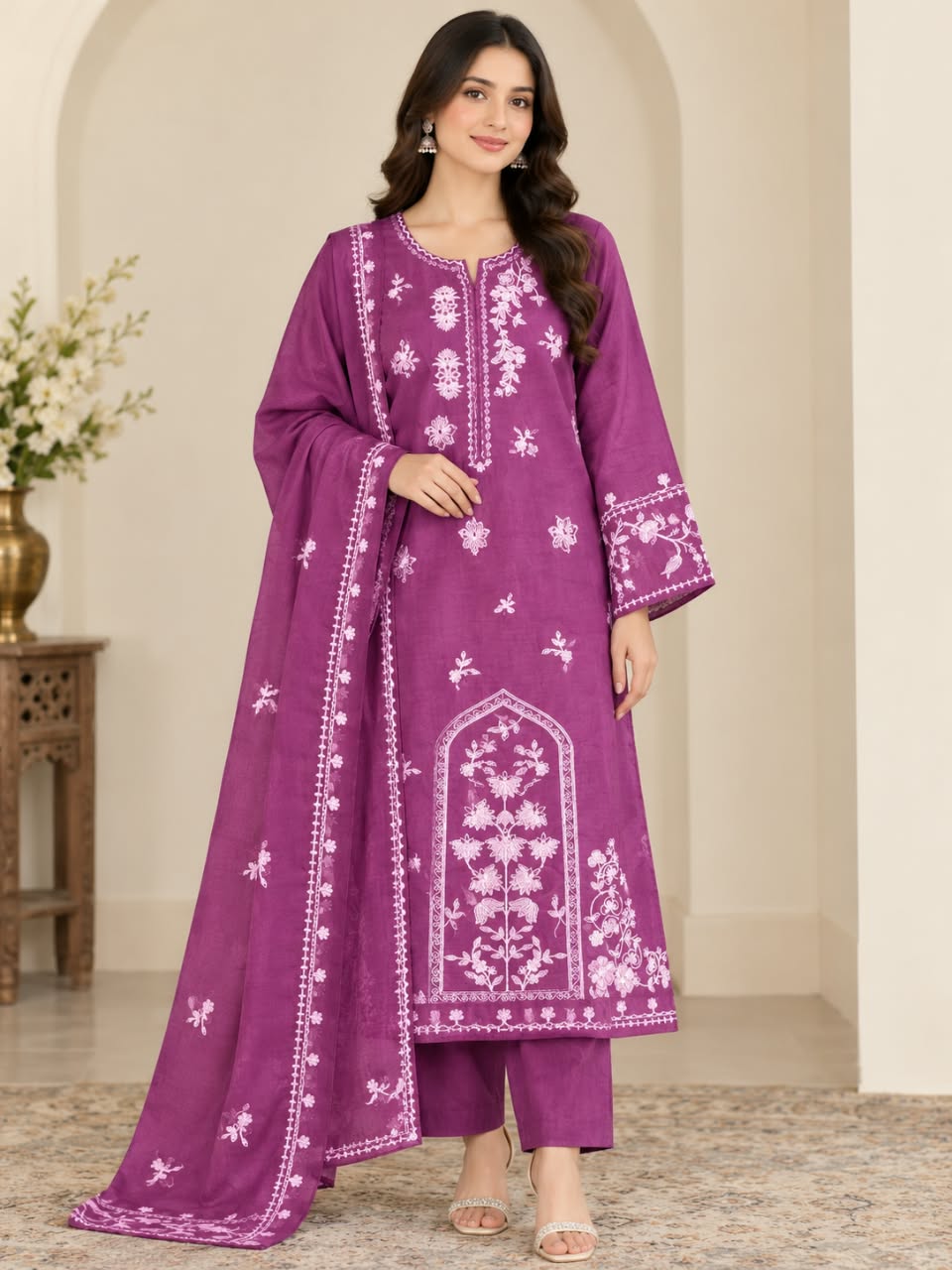 Zellbury Stitched D-Embroidered Khaddar 3pc