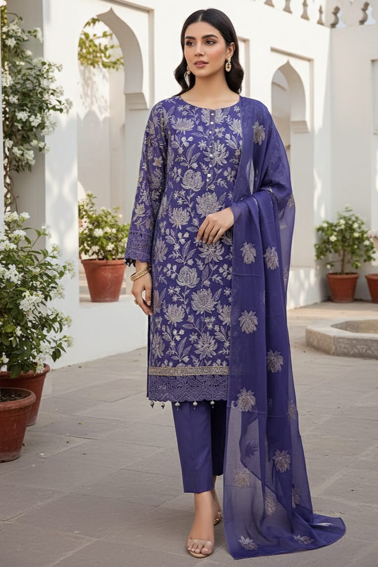 Bareeze Embroidered Lawn 3Pc