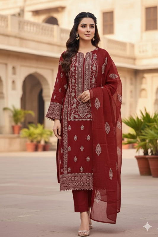 Bareeze Embroidered Lawn 3Pc
