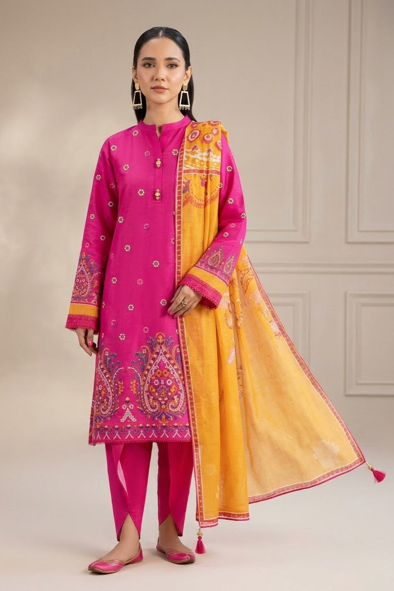 Nishat Unstitched Printed Linen 3pc