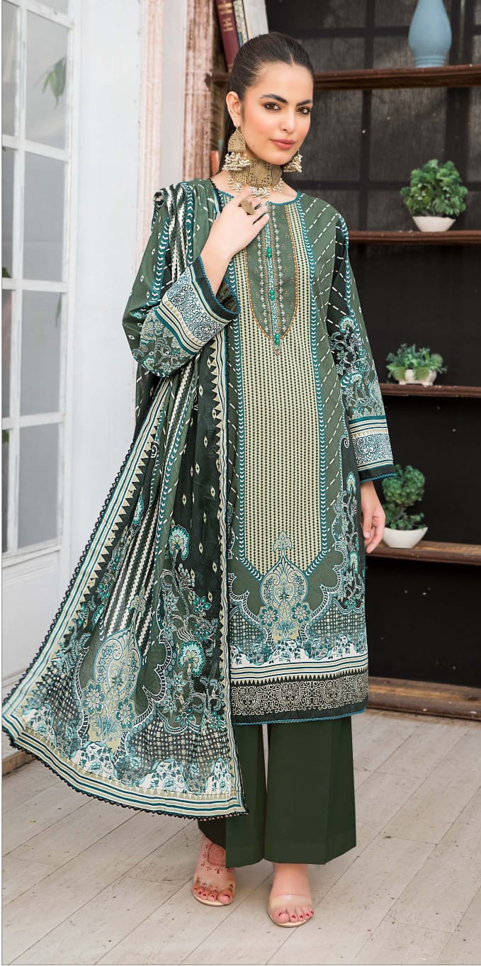 Suhana Bahar Digital Printed Lawn 3PC - Branded Cut Pieces