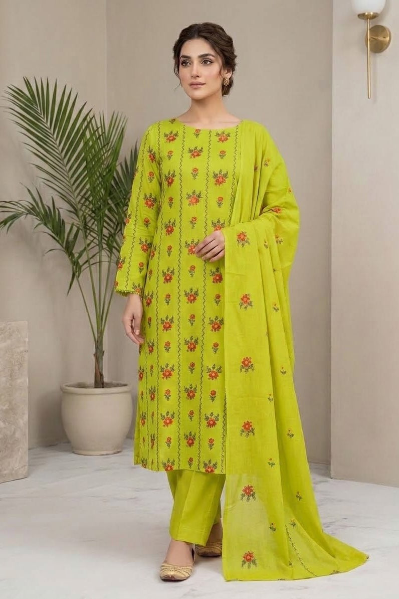 Bareeze Embroidered Cotrai Unstitched 3pc