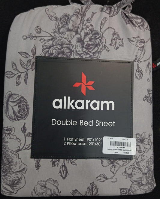 Al-Karam Bed Sheet Double Bed - Branded Cut Pieces