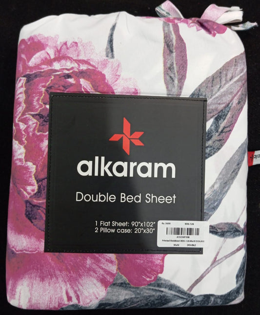 Al-Karam Bed Sheet Double Bed - Branded Cut Pieces