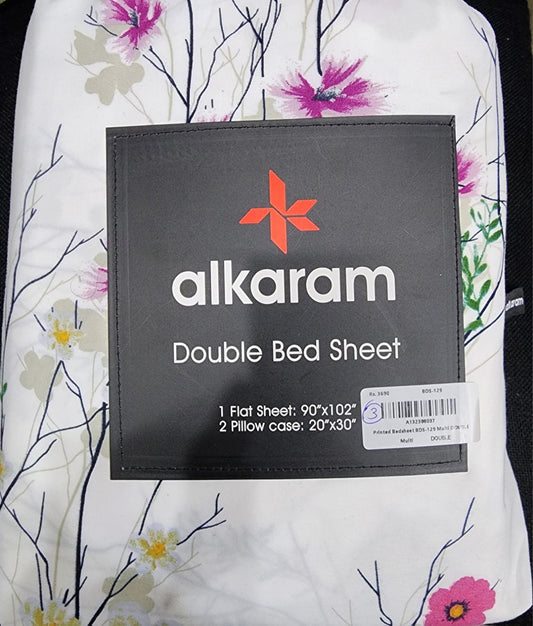 Al-Karam Bed Sheet Double Bed - Branded Cut Pieces