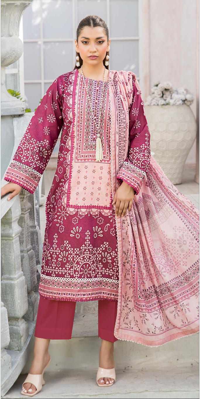 Suhana Bahar Digital Printed Lawn 3PC - Branded Cut Pieces