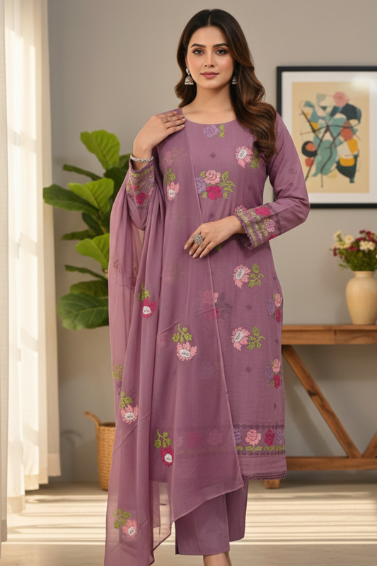 Bareeze Embroidered Lawn 3Pc