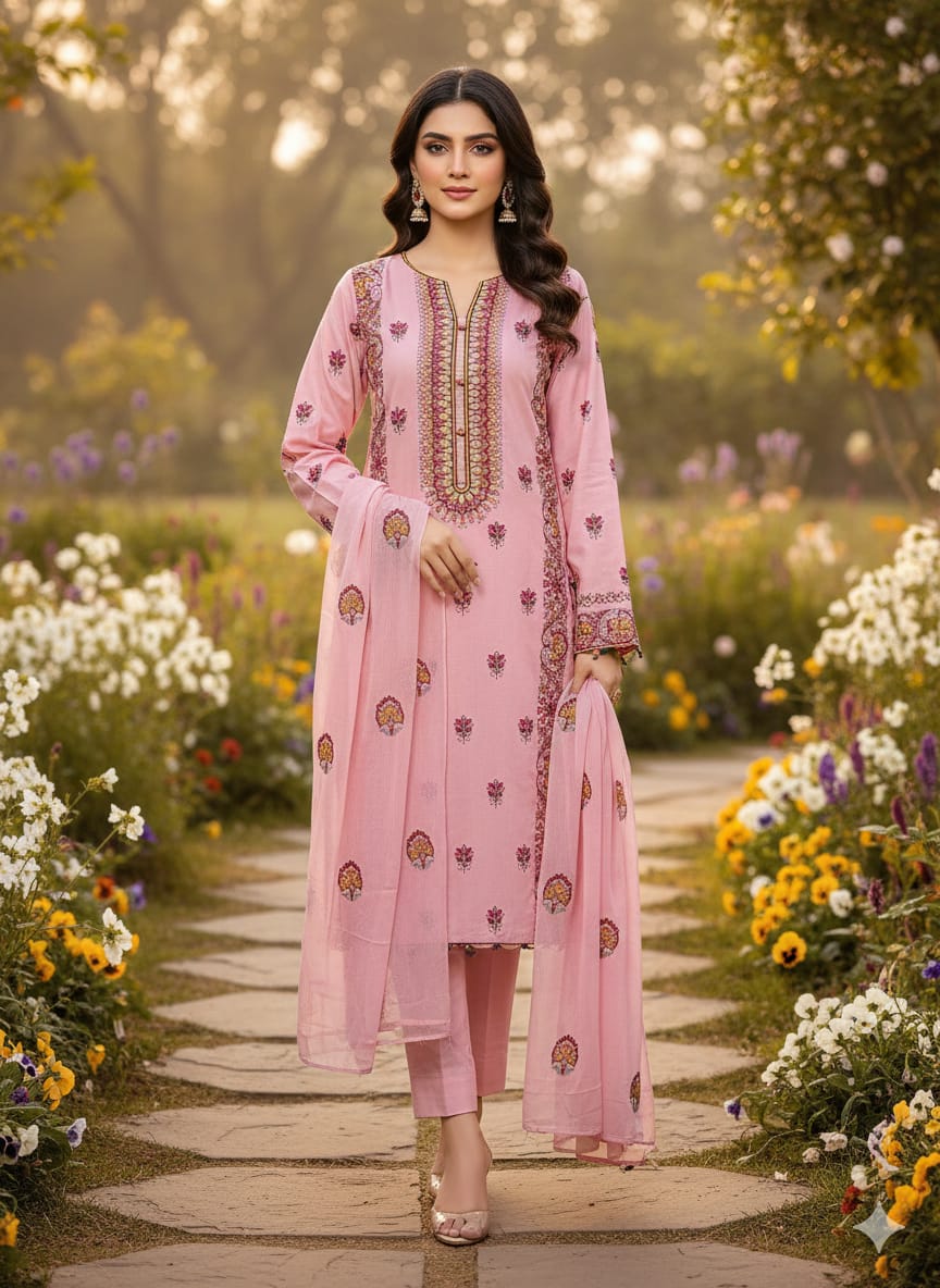 Bareeze Embroidered Lawn 3Pc