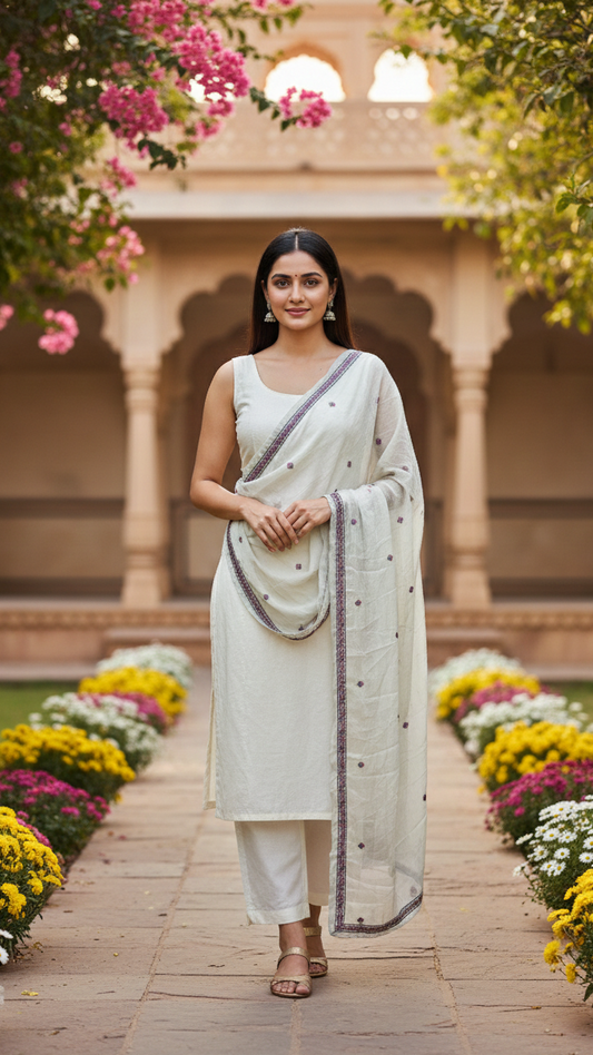 Kayseria Pure Chiffon Embroidered Dupatta