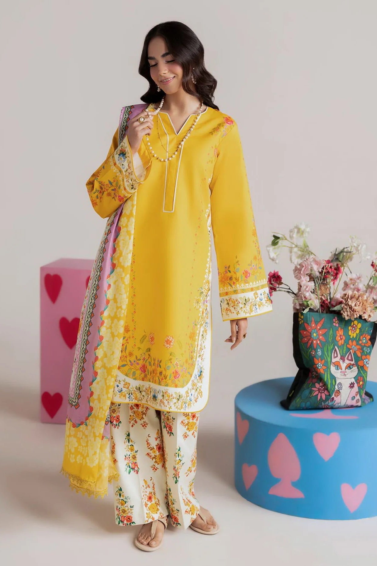 RajBari Amal Unstitched Printed Lawn 3pc