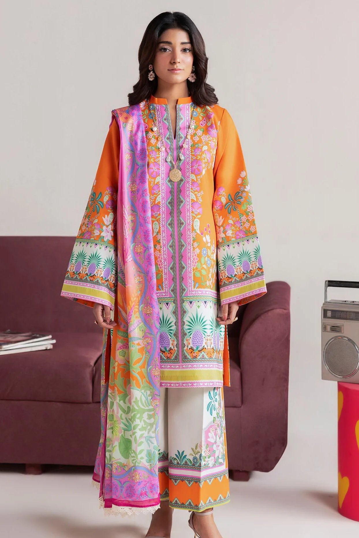 RajBari Amal Unstitched Printed Lawn 3pc