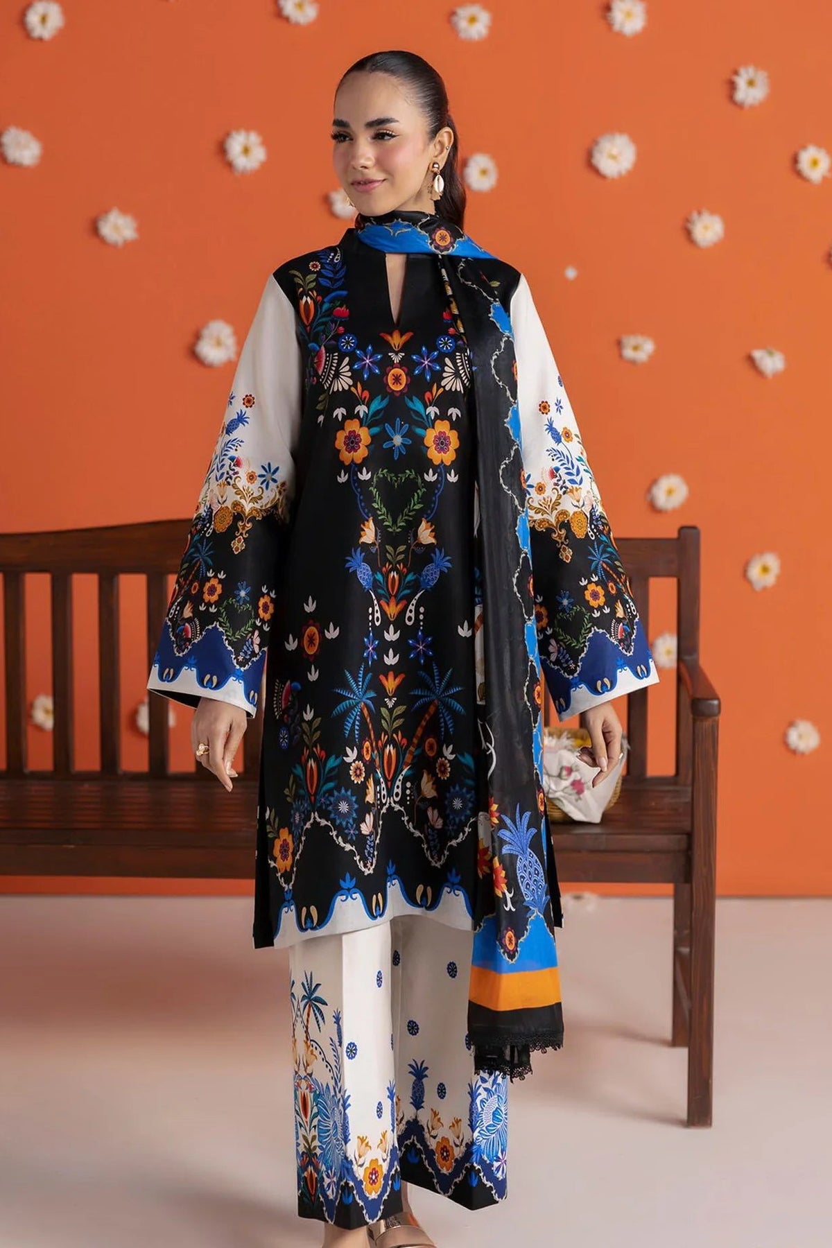 RajBari Amal Unstitched Printed Lawn 3pc