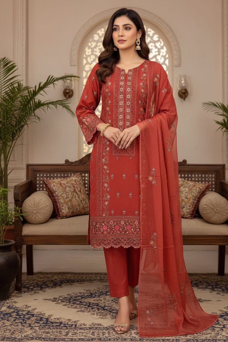 Bareeze Embroidered Lawn 3Pc