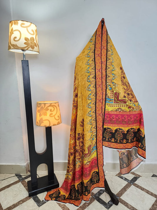 Mix Brand Printed Linen Dupatta