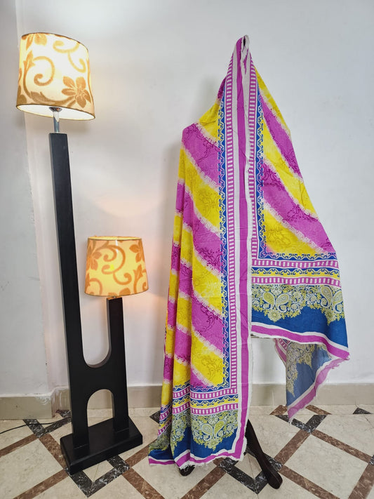 Mix Brand Printed Linen Dupatta