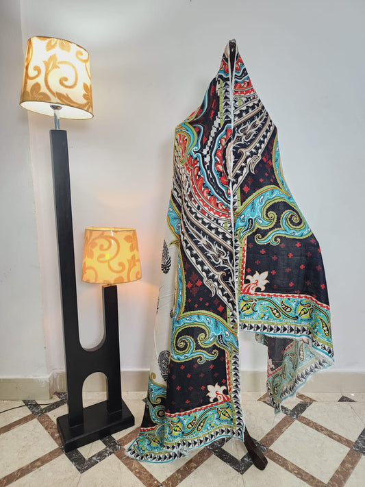 Mix Brand Printed Linen Dupatta