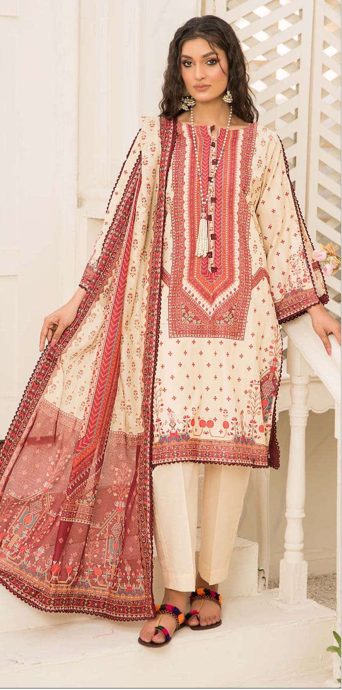 Wirsa By Zainab Rangeen Digital Printed  Lawn 3pc - Branded Cut Pieces