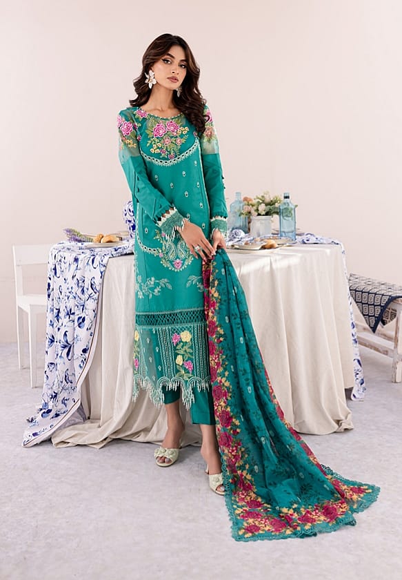 Parishay Regelia Luxury Embroidered Lawn 3pc - Branded Cut Pieces