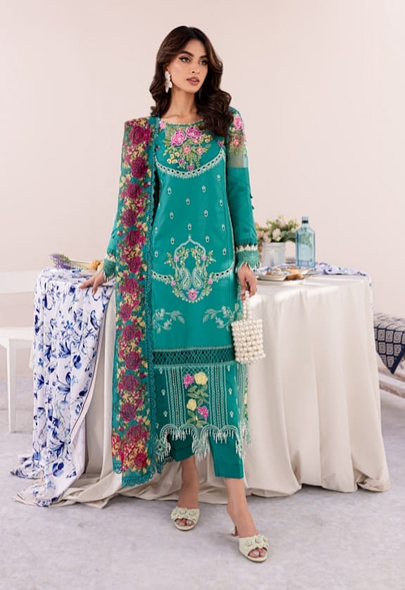 Parishay Regelia Luxury Embroidered Lawn 3pc - Branded Cut Pieces