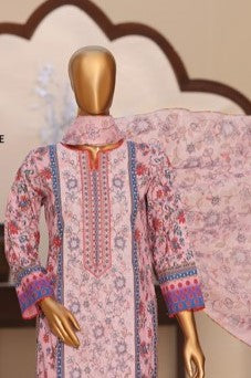 MTF Unstitched Embroidered Lawn 3pc