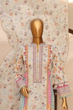MTF Unstitched Embroidered Lawn 3pc