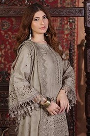 H&H Unstitched Embroidered Lawn 3pc