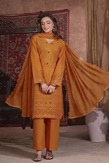 H&H Unstitched Embroidered Lawn 3pc