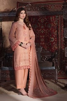 H&H Unstitched Embroidered Lawn 3pc